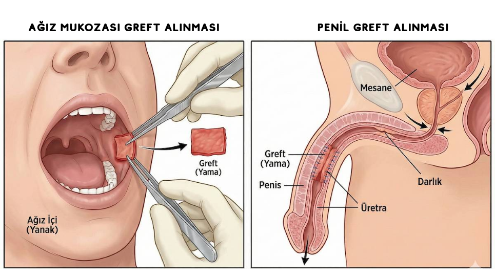 Tekrarlayan Üretra Darlığında Kesin Çözüm: Üretroplasti Ameliyatı Nedir? 3 Üretroplasti Çizimi